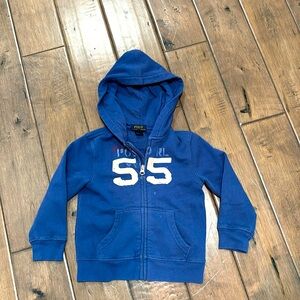 Blue Polo Ralph Lauren boys zip up hooded sweatshirt size 3T.